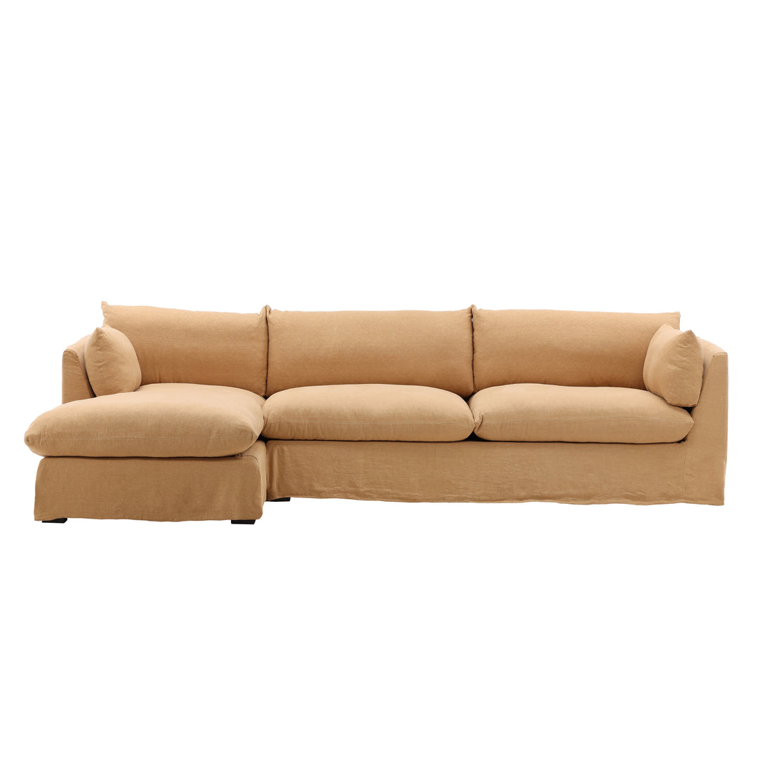 Comfy Contemporary Corner Lounger Set in Natural Hues