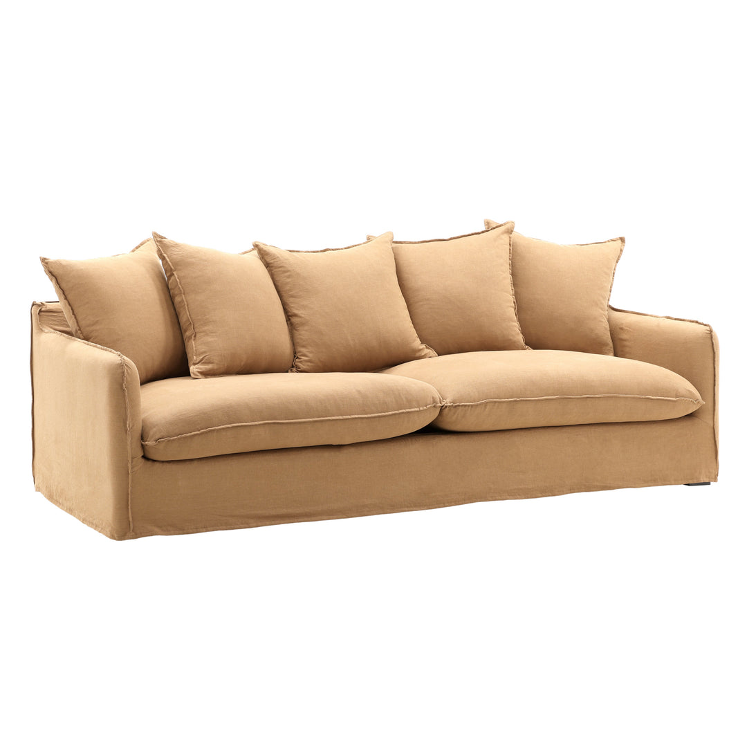 Cozy Creek Linen Sofa Cover in Golden Harvest