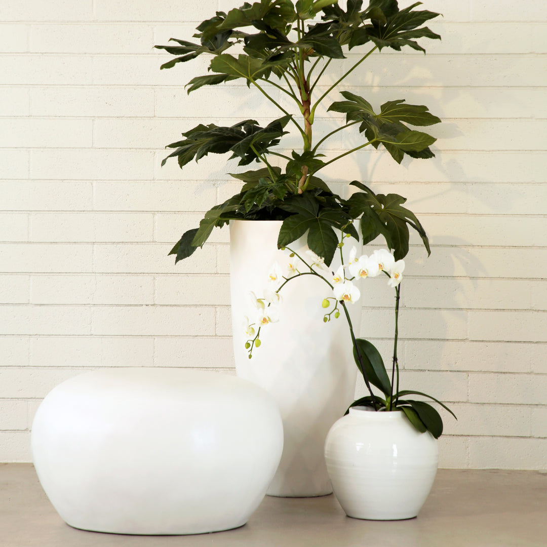 Stone-Inspired Weatherproof Bistro Table - White