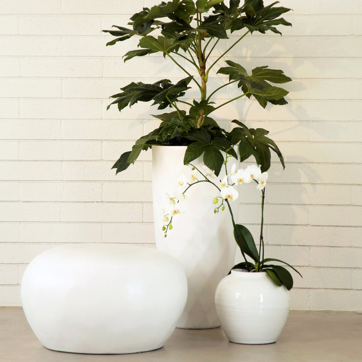 Stone-Inspired Weatherproof Bistro Table - White