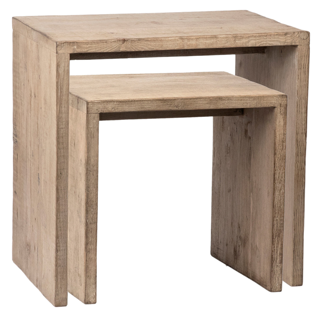 Uniquely Crafted Pair of Artisan Nesting Tables