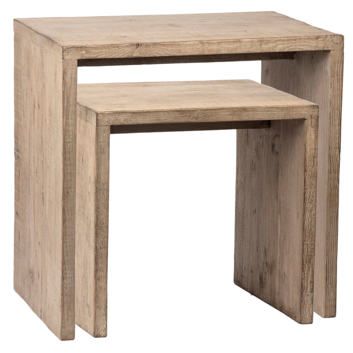 Uniquely Crafted Pair of Artisan Nesting Tables