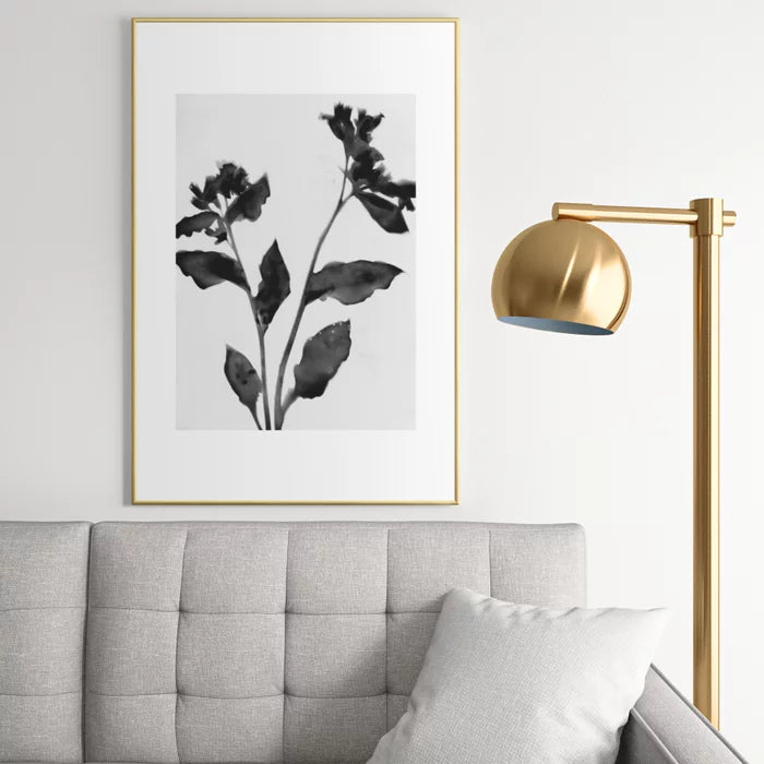 Black and White Moody Floral 2 Framed Art Print with frame-24"x36"