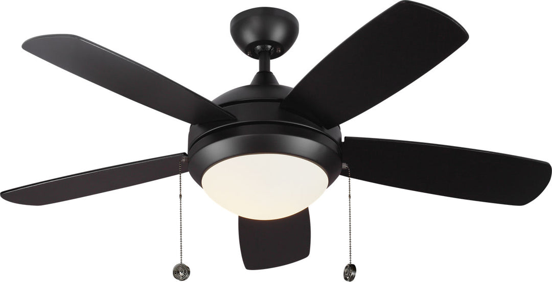 Discus Classic 44 LED Ceiling Fan in with Blades and Light Kit Matte Black