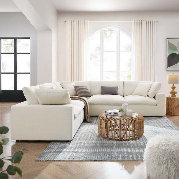 Canon Down Filled Overstuffed 5 Piece Sectional