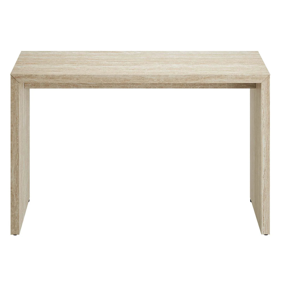 Cerar Faux Travertine Console Table