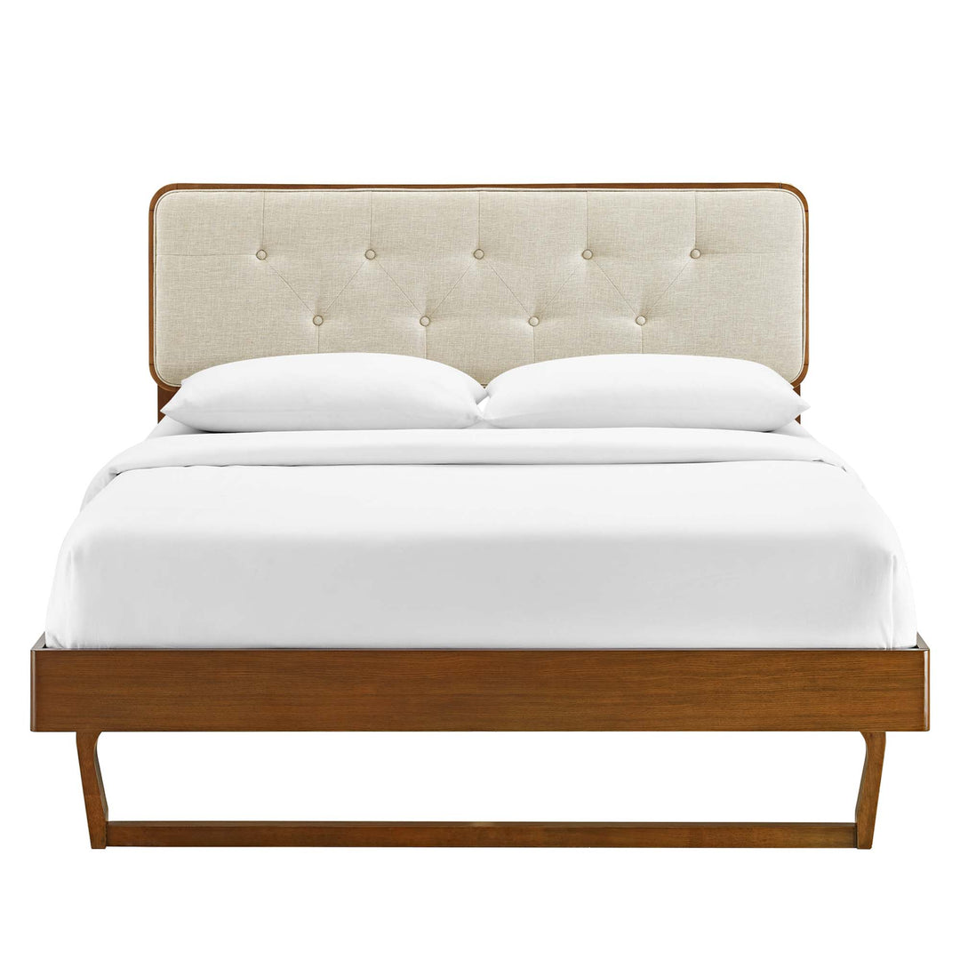 Walnut Beige Bridge Bed