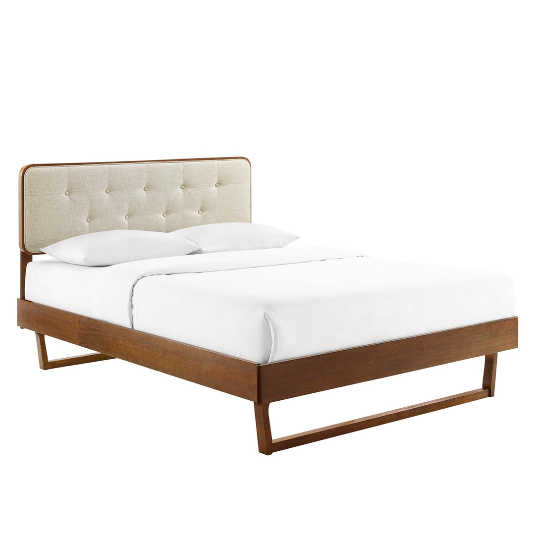 Walnut Beige Bridge Bed