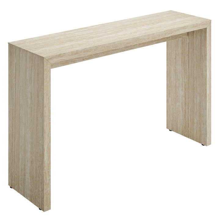 Cerar Faux Travertine Console Table