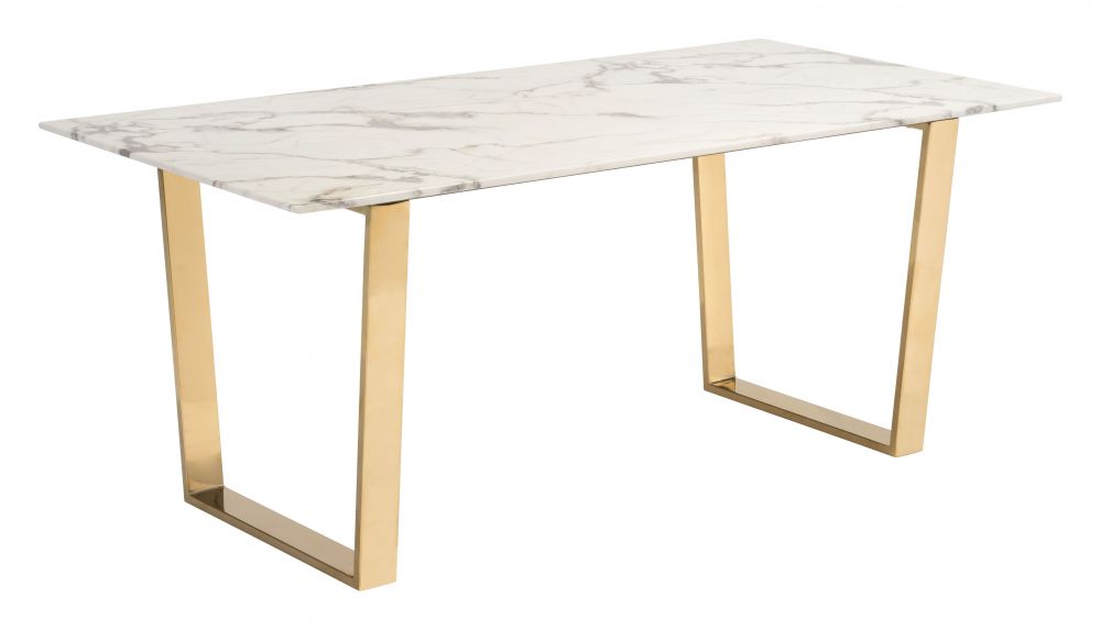 Sofi Dining Table - White And Gold