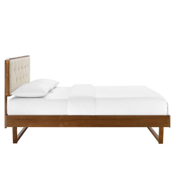 Walnut Beige Bridge Bed