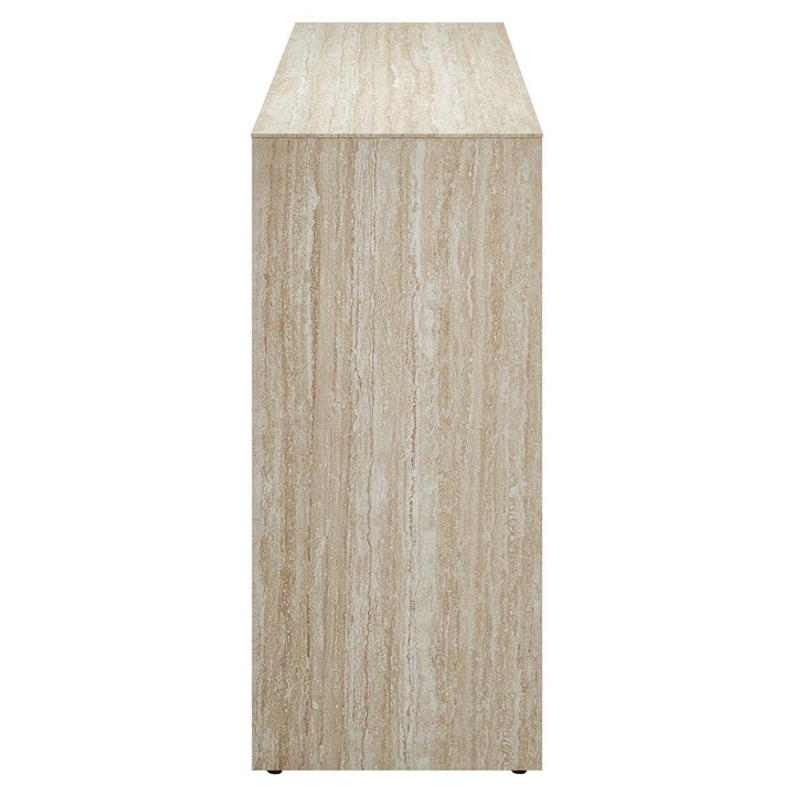 Cerar Faux Travertine Console Table