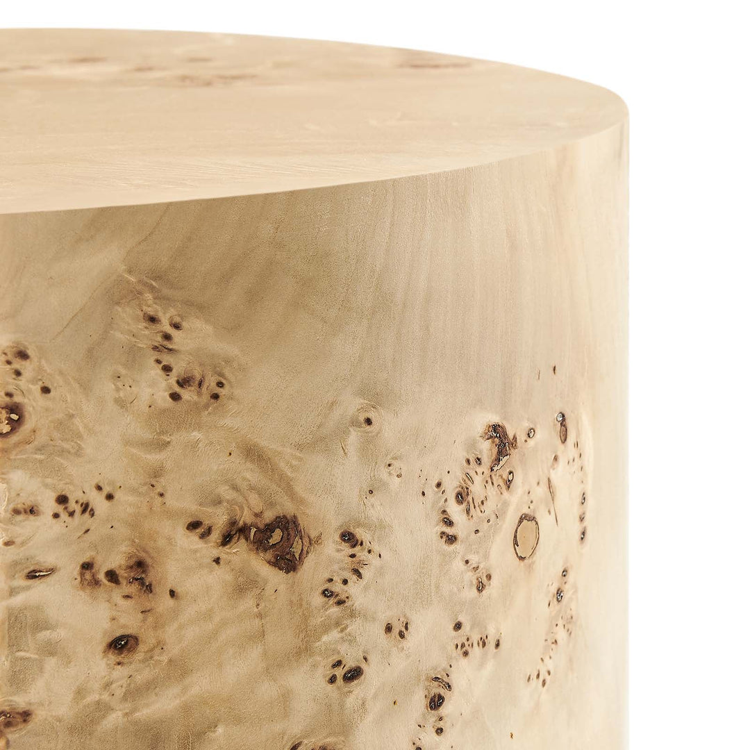 Burlin Round Side Table Natural Burl