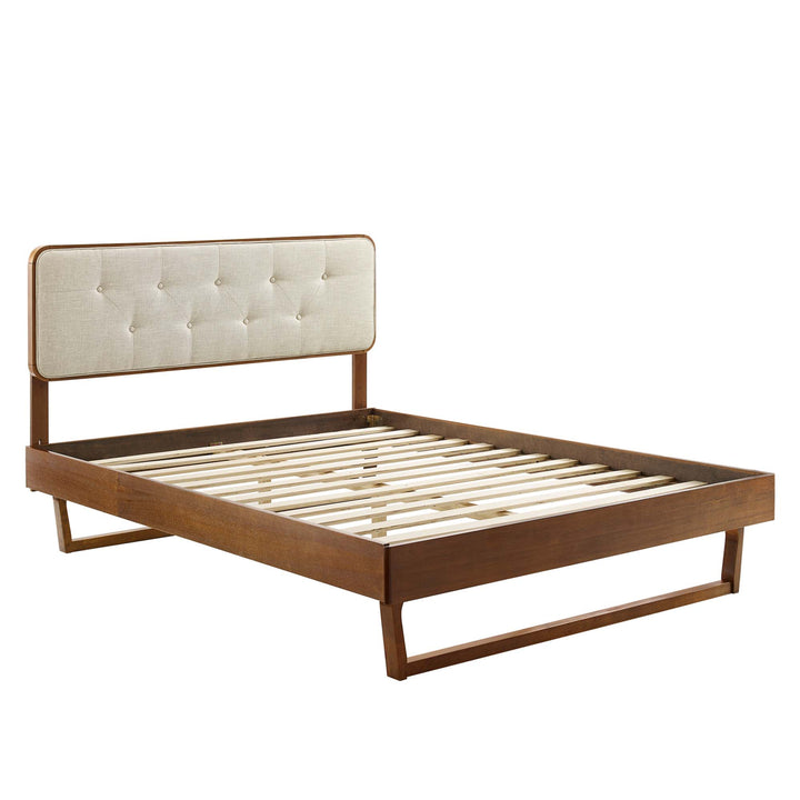 Walnut Beige Bridge Bed