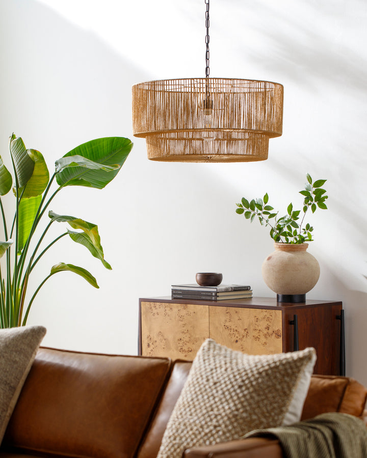 Natural Woven Oribe Ceiling Light