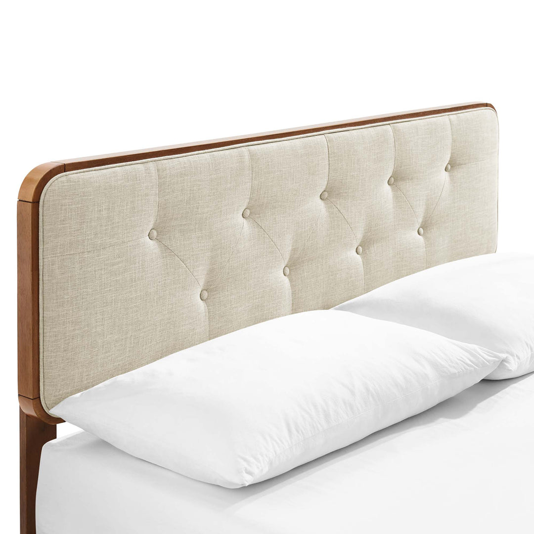 Walnut Beige Bridge Bed