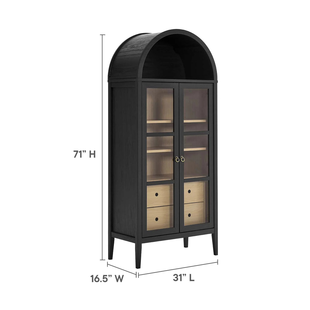 Noel Arched Display Cabinet Black