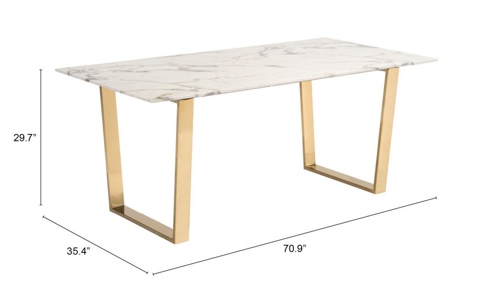 Sofi Dining Table - White And Gold