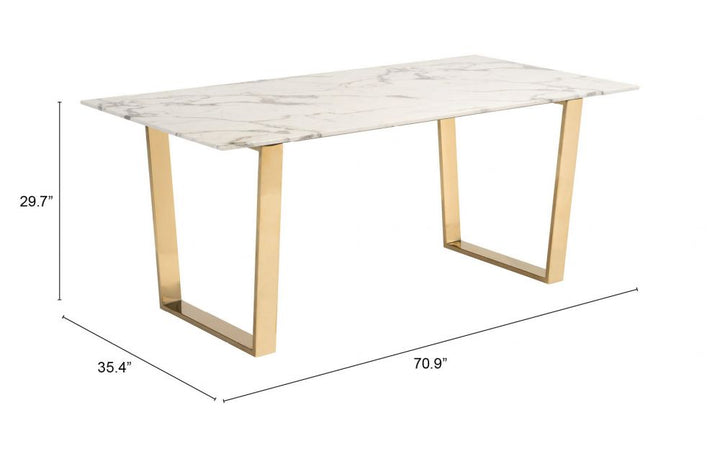 Sofi Dining Table - White And Gold