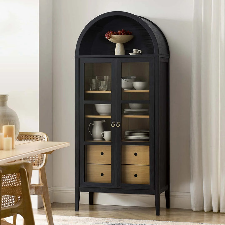 Noel Arched Display Cabinet Black