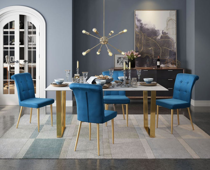 Sofi Dining Table - White And Gold