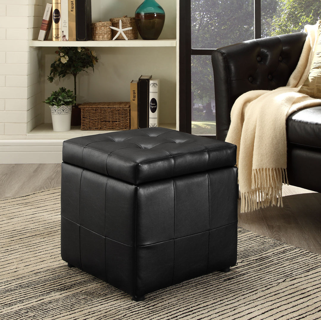 Vista Storage Vinyl Ottoman