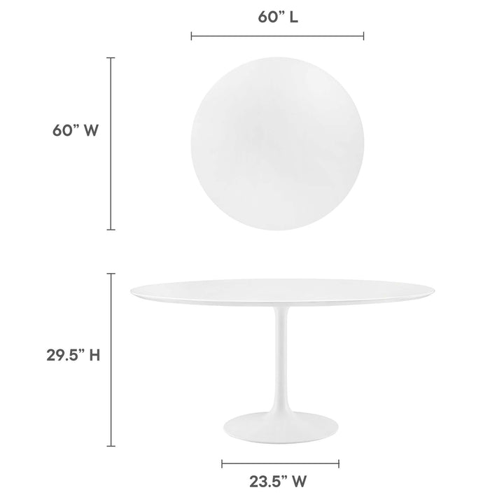 Luca 60" Round Wood Top Dining Table