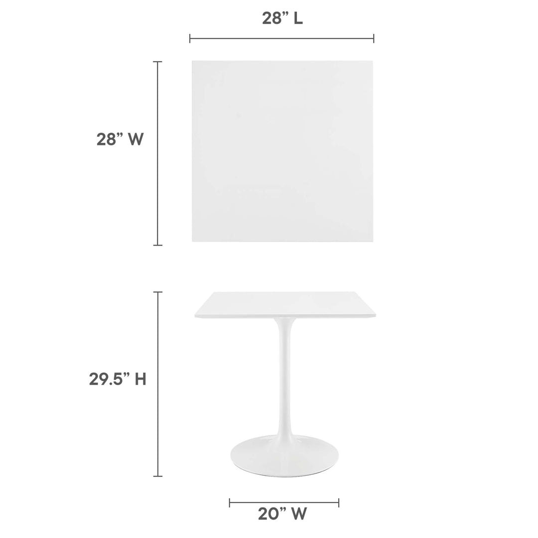 Linden 28" Square Wood Top Dining Table