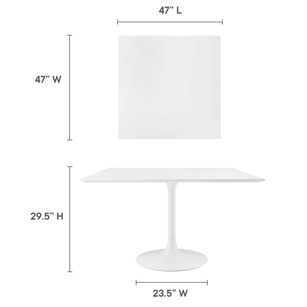 Lippa 48" Square Solid Surface Dining Table