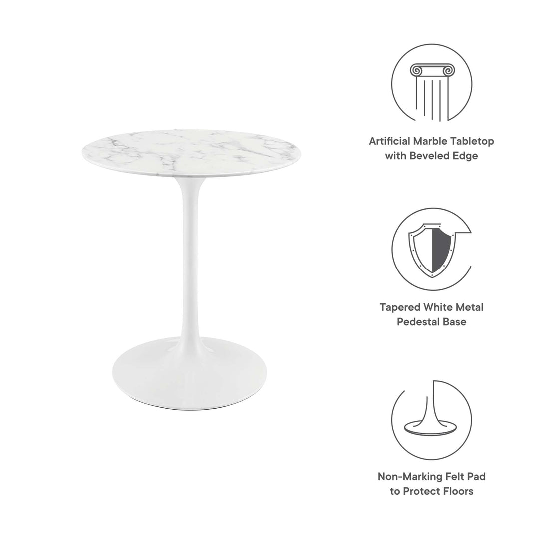 Luna 28" Round Replica Marble Dining Table