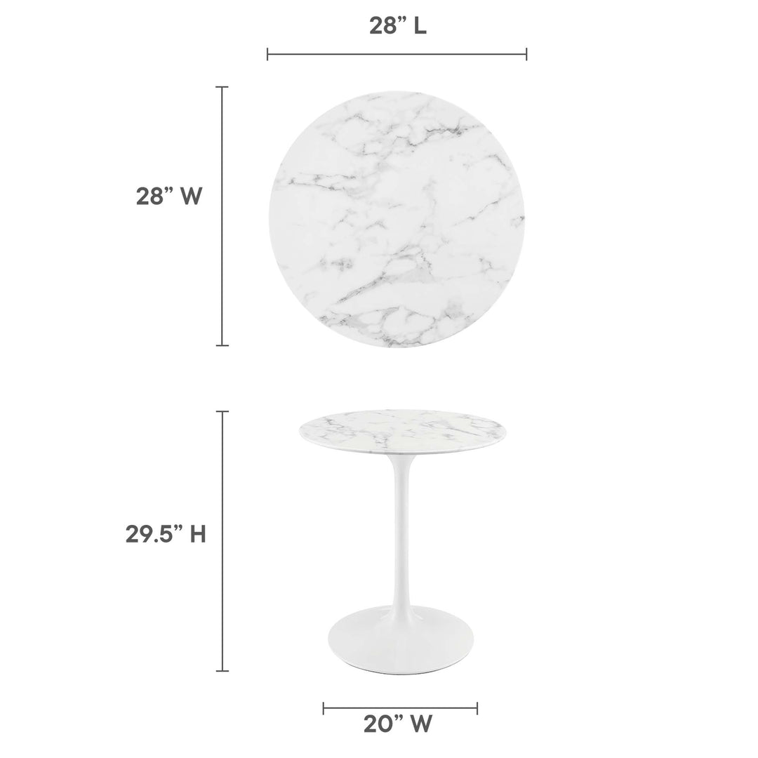 Luna 28" Round Replica Marble Dining Table