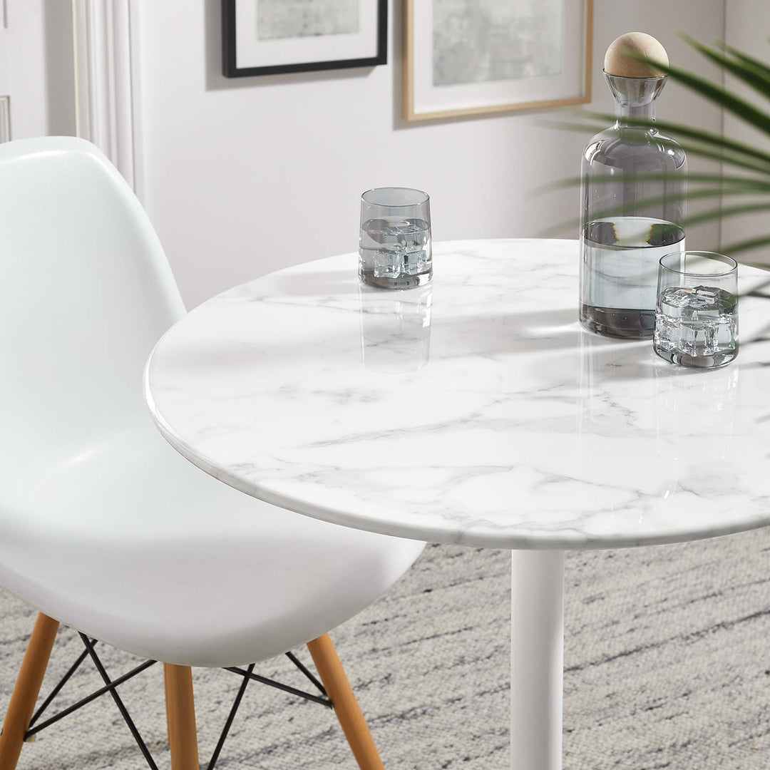 Luna 28" Round Replica Marble Dining Table