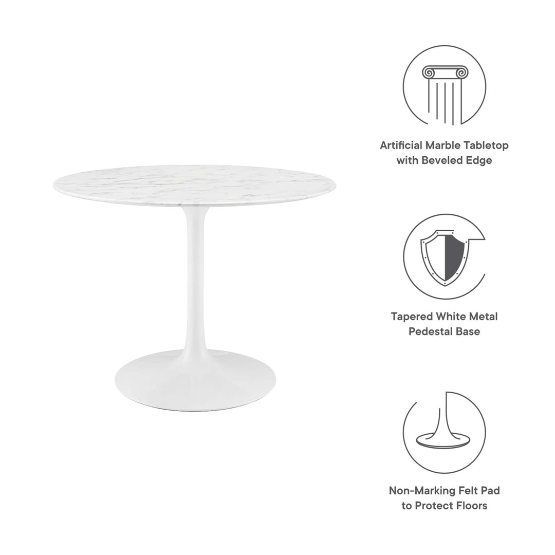 Luna 40" Round Replica Marble Dining Table