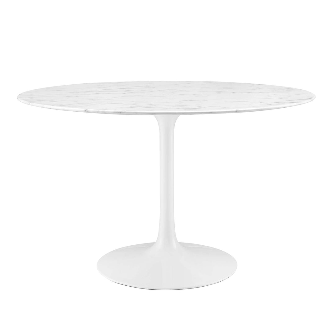 Luxe 48" Round Resin Marble Dining Table