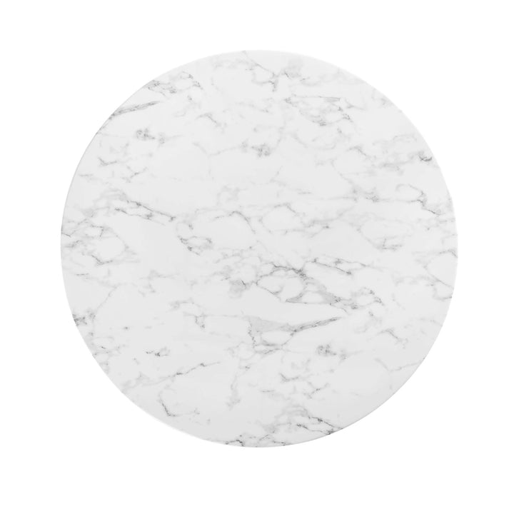 Luxe 48" Round Resin Marble Dining Table