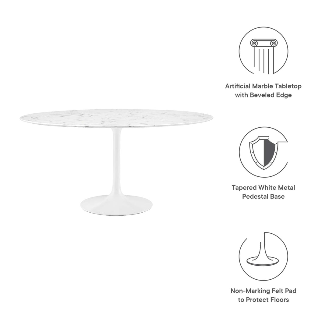 Luna 60" Round Luxe Marble Dining Table