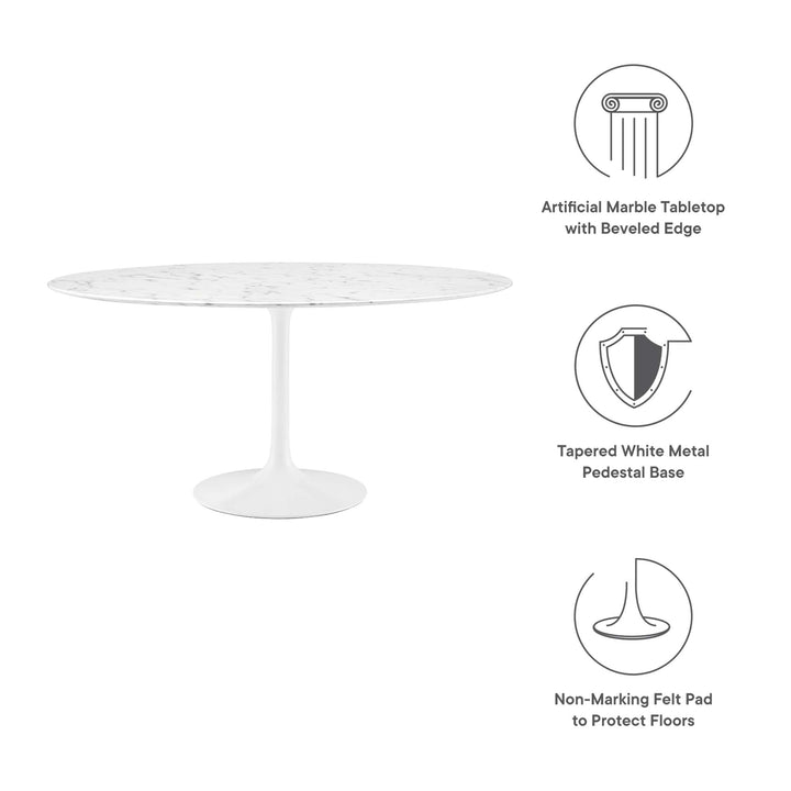 Luna 60" Round Luxe Marble Dining Table