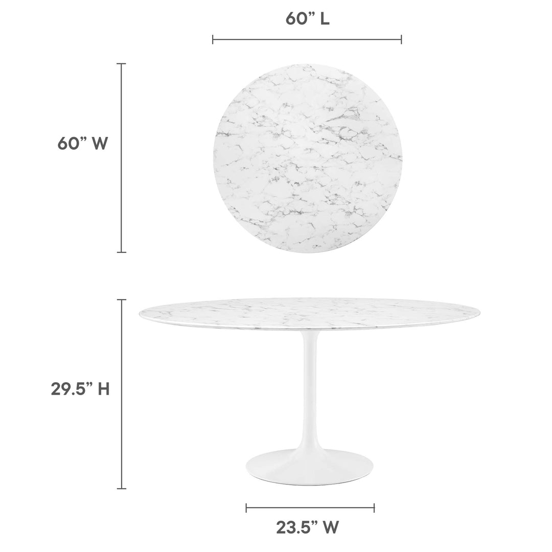 Luna 60" Round Luxe Marble Dining Table