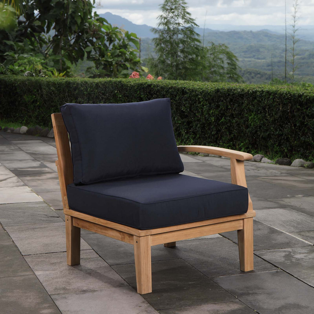 Monaco Outdoor Patio Teak Right-Facing Sofa