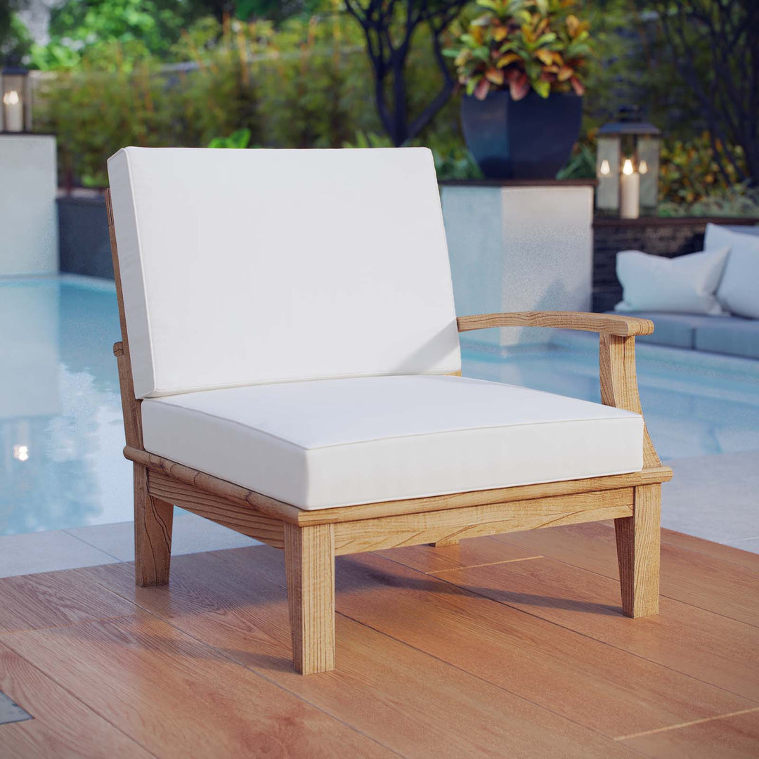 Monaco Outdoor Patio Teak Right-Facing Sofa