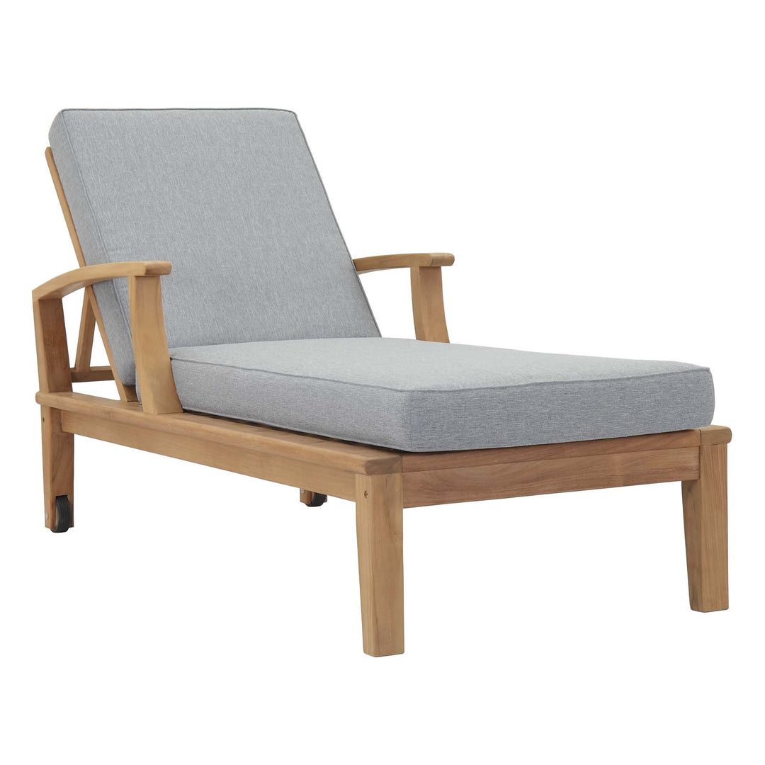 Malibu Outdoor Patio Teak Single Chaise