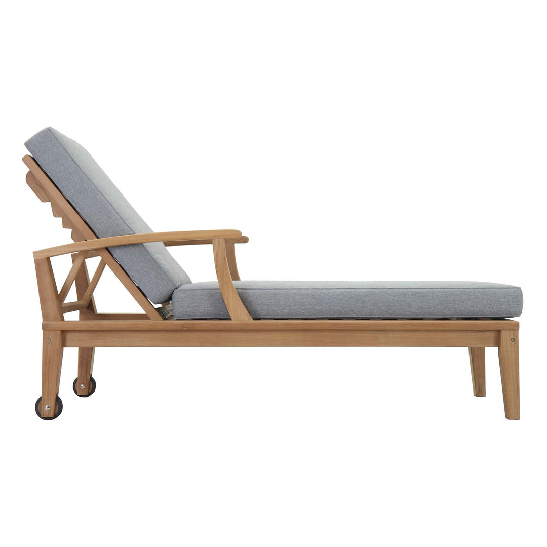 Malibu Outdoor Patio Teak Single Chaise