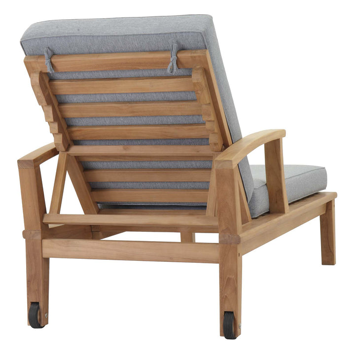 Malibu Outdoor Patio Teak Single Chaise