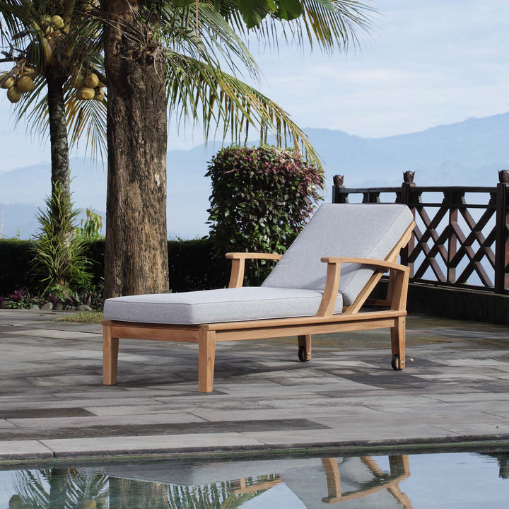 Malibu Outdoor Patio Teak Single Chaise