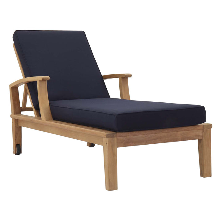 Malibu Outdoor Patio Teak Single Chaise