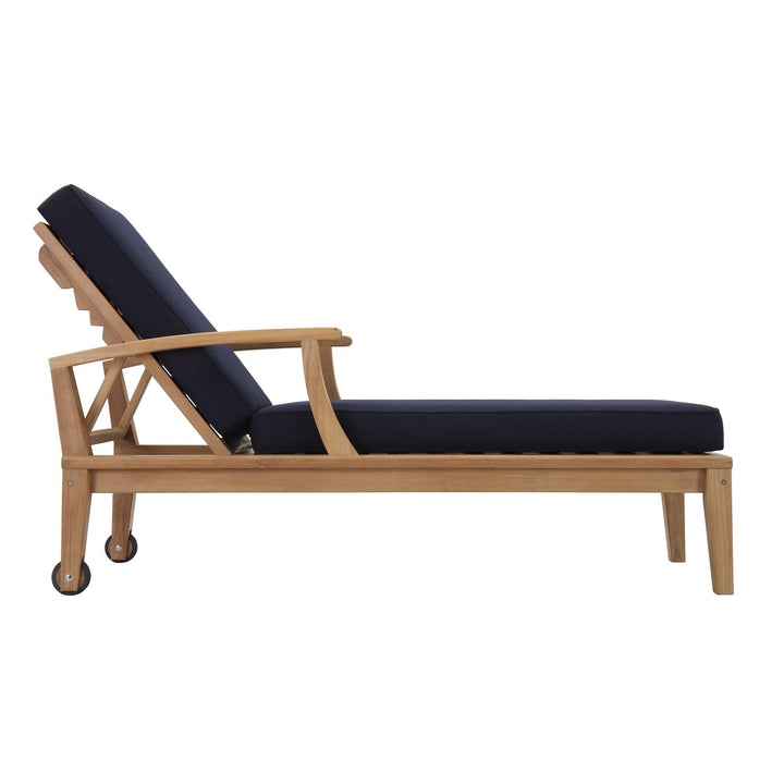 Malibu Outdoor Patio Teak Single Chaise