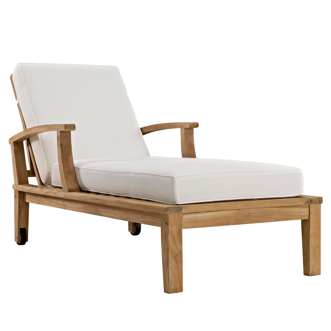 Malibu Outdoor Patio Teak Single Chaise