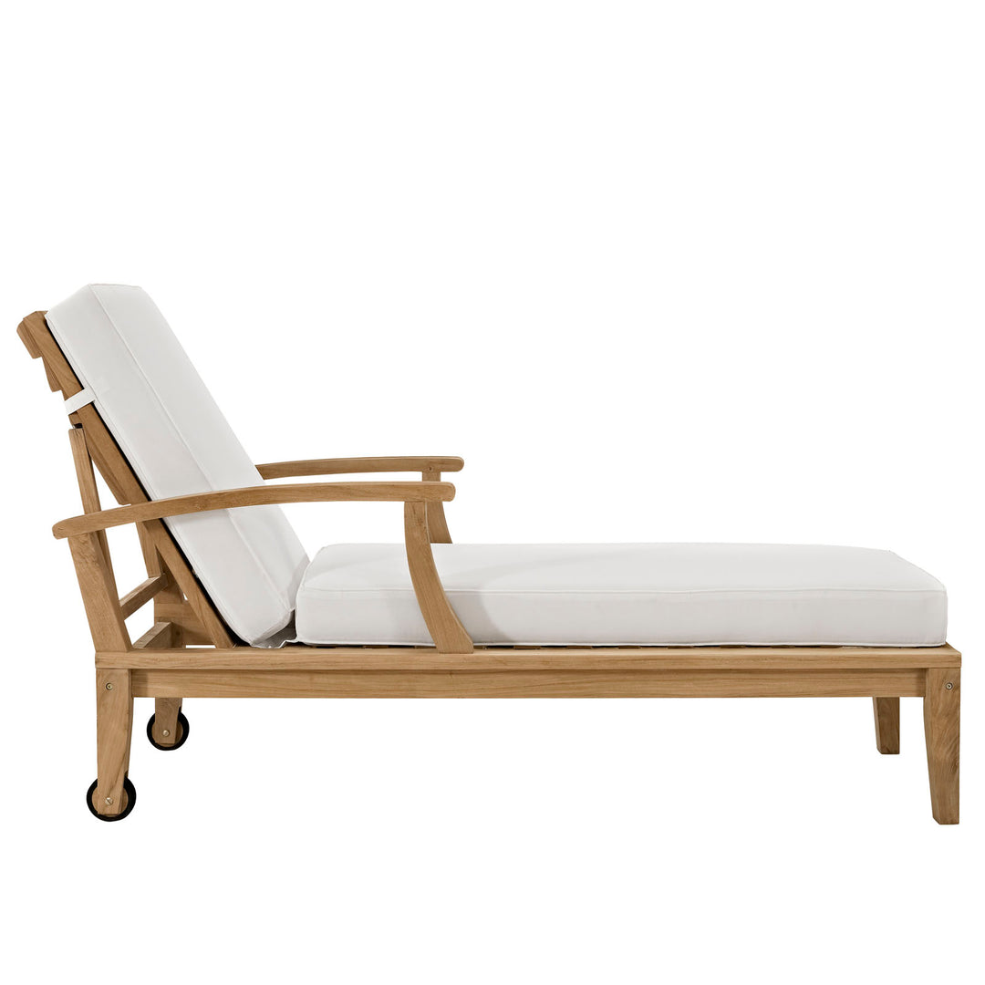 Malibu Outdoor Patio Teak Single Chaise