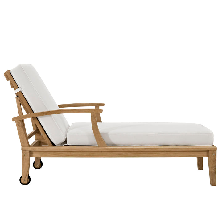 Malibu Outdoor Patio Teak Single Chaise