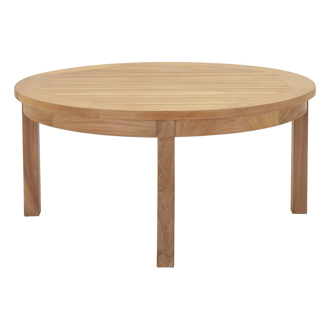 Mercury Outdoor Patio Teak Round Coffee Table